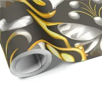 Gold & Silver Butterflies Wrapping Paper