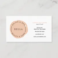 Minimal Modern Coral Salon and Spa Loyalty Card