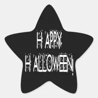 Nighttime Happy Halloween Text Star Sticker