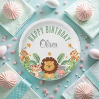 Wild Animals Jungle Animals Tropical Boy Birthday Paper Plates