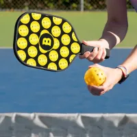 Pickleball Yellow Black Personalized Monogram  Pickleball Paddle