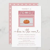 Bun In The Oven Pink Baby Girl Baby Shower Invitation