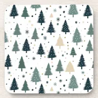 Simple Green Christmas Tree Beverage Coaster