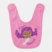 Future Mermaid Afro American Cute Baby Bib