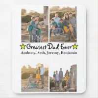 Custom 4 Photo Greatest Dad Ever Father's Day Mouse Pad