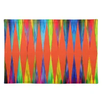 [Rainbow Fiesta] Harlequin Geometric Fiery Orange Cloth Placemat