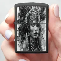 Indian girl's warrior spirit in attire zippo lighter