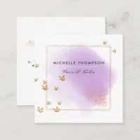 Purple and Gold Brushstrokes Business Card