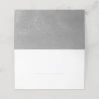 Silver and White Wedding Place Card