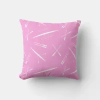 Abstract Rowing Boats and Oars Pink Throw Pillow