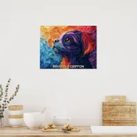 Brussels Griffon Paper Quilling Art Dog Portrait Poster