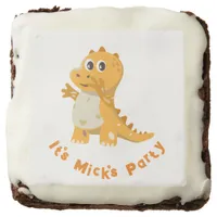 Cute Stegosaurus with Custom Message Brownie