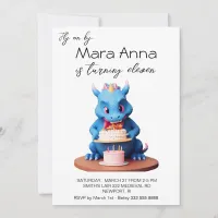 *~* Dragon . AP88 Baby Cake Photo Birthday Party Invitation