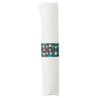 Brown and Teal Retro Organic Shapes Napkin Bands