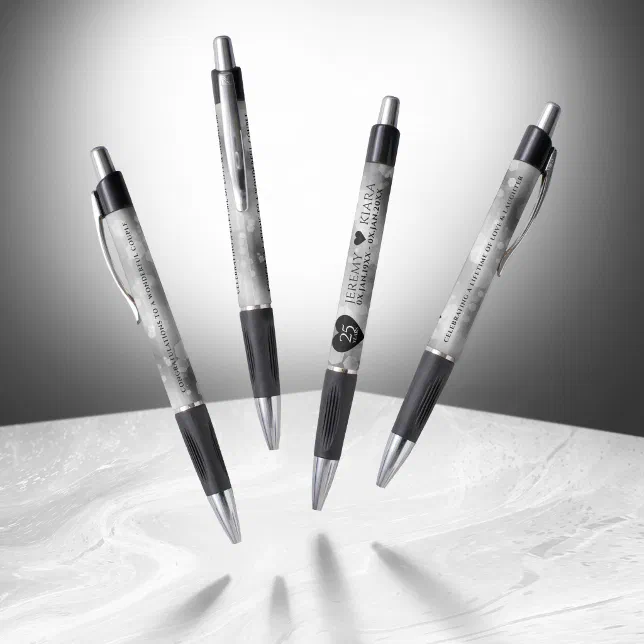 Elegant 25th Silver Wedding Anniversary Pen