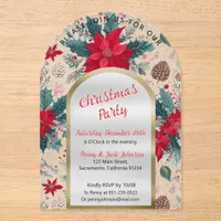 Luxurious Christmas poinsettias pattern frosted Acrylic Invitations