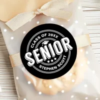 Black and White Senior Graduation Sticker