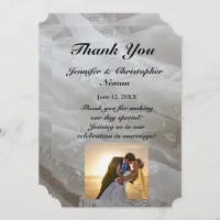 Wedding Lace Dress Image Thank You Couple Card