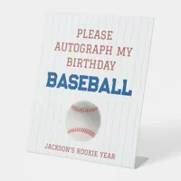 Rookie of the Year Autograph my Birthday Baseball Pedestal Sign