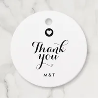 Elegant Script Minimal Couple Initials Thank You Favor Tags