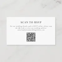 Elegant Classic Monogram Wedding RSVP QR Code Enclosure Card