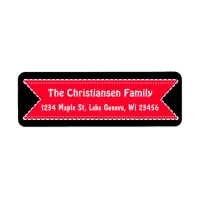 Personalied Christmas Black Red Festive Holiday Label