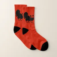 Silhouette of Turkeys Socks