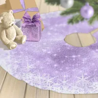 Snowflake Glitter and Shine Violet ID671 Brushed Polyester Tree Skirt