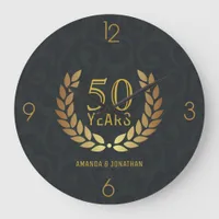 50th Golden Wedding Anniversary Commemorative Large Clock