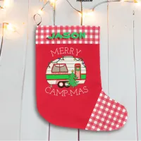 Retro RV Camper | Camping Themed Personalized  Large Christmas Stocking