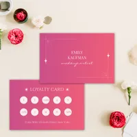 Simple Pink Gradient Makeup Artist Marketing Loyalty Card