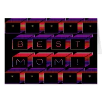 Best Mom Colored Blocks & Black Background