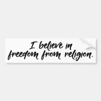 Freedom from Religion, Atheist Bumper Sticker