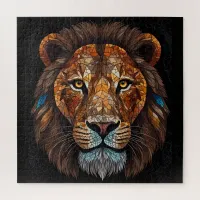 Lions head with mosaic stained glass effect jigsaw puzzle