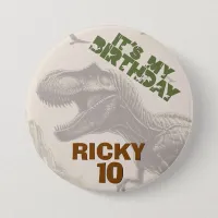 It's My Birthday T-rex Dinosaur Button