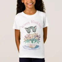 Cute Kitten | Happy Birthday Daughter White T-Shirt