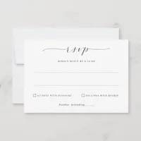 Simple Elegant Minimalist Wedding Mail Back RSVP Card