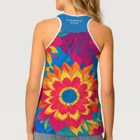 Customizable Name Summer Personalized Floral Woman Tank Top