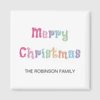 Fun Merry Christmas Multicolor Fridge Magnet