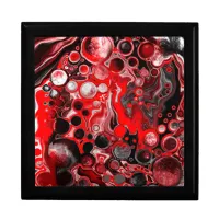 Red, Black and White Fluid Art Marble   Gift Box
