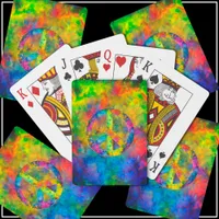 [Atomic Tie-Dye]  Psychedelic Rainbow Colors Poker Cards