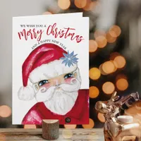 Traditional Cute Santa We Wish You Merry Christmas Card