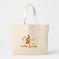 Funny Pizza Food Pyramid Large Tote Bag