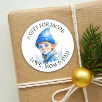 Merry Christmas | Vintage Little Elf To and From Classic Round Sticker