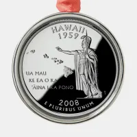 Faux Hawaii State Quarter Metal Ornament