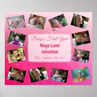 Baby's First Year Personalized Poster