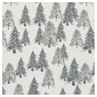 Watercolor Christmas Tree Winter Wonderland Yard Fabric