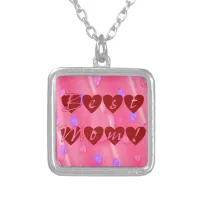 Best Mom in Hearts Silver Plated Necklace