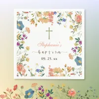 Wildflower Floral Baptism  Napkins