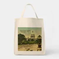 United States Capitol from Library Steps Date 1898 Tote Bag
